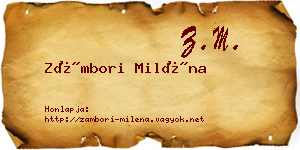 Zámbori Miléna névjegykártya